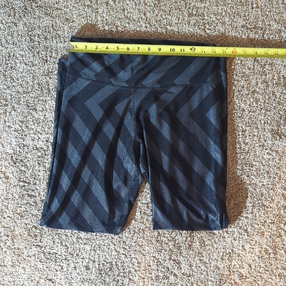 Black And Gray Striped Adidas Leggings NWT. Size Medium
